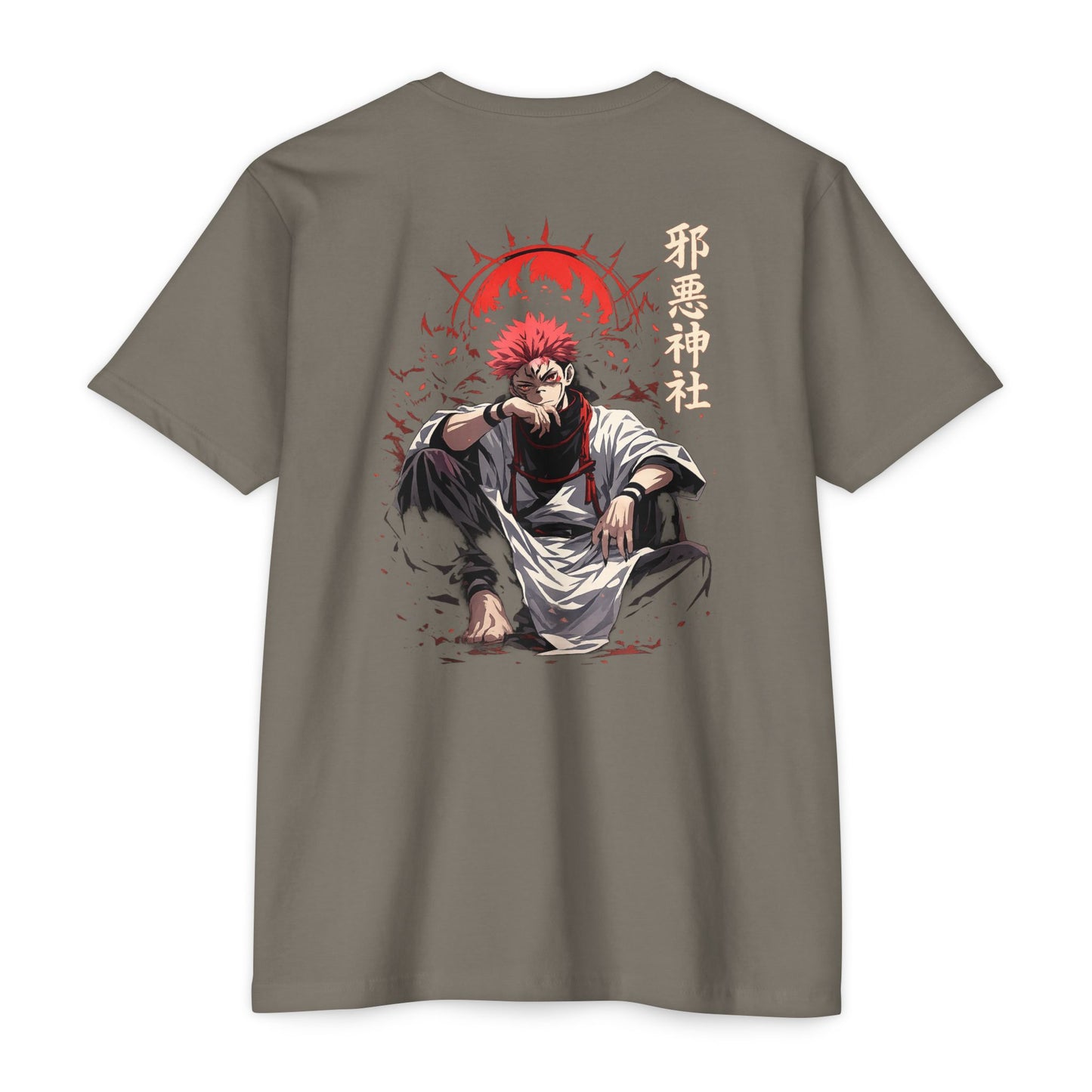 Anime Graphic T-Shirt — Red-Haired Warrior Back Print