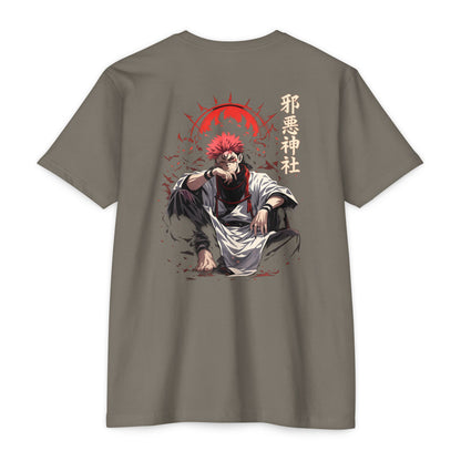 Anime Graphic T-Shirt — Red-Haired Warrior Back Print