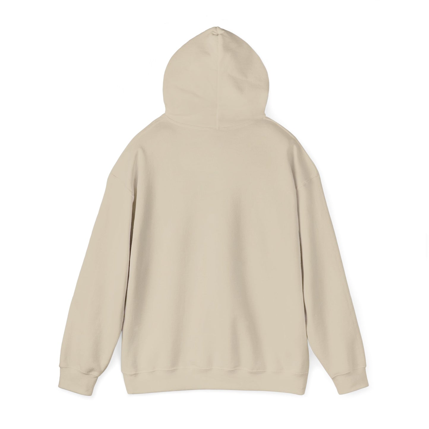 Control silhouette hoodie | person with glowing heart, angel wing brushstroke design