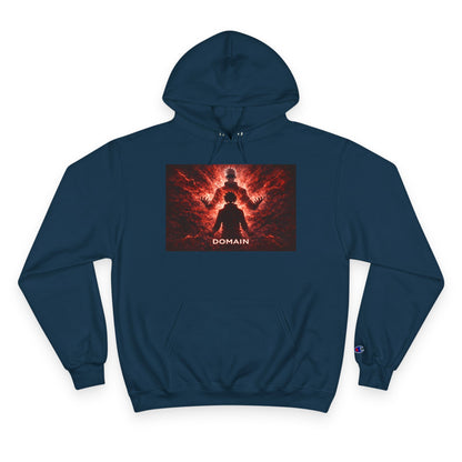 Domain Graphic Hoodie — Red Nebula Silhouette Champion Hoodie