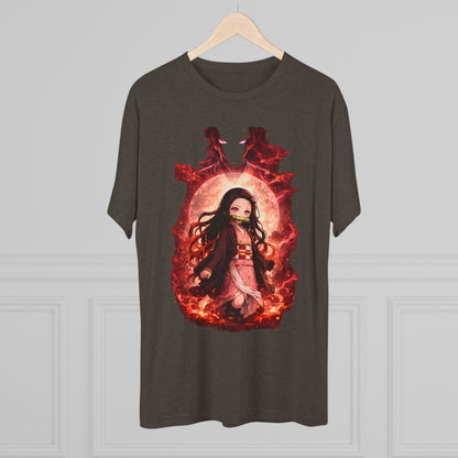 Nezuko Anime Demon Slayer Tee — Fiery Chibi Girl Graphic Shirt