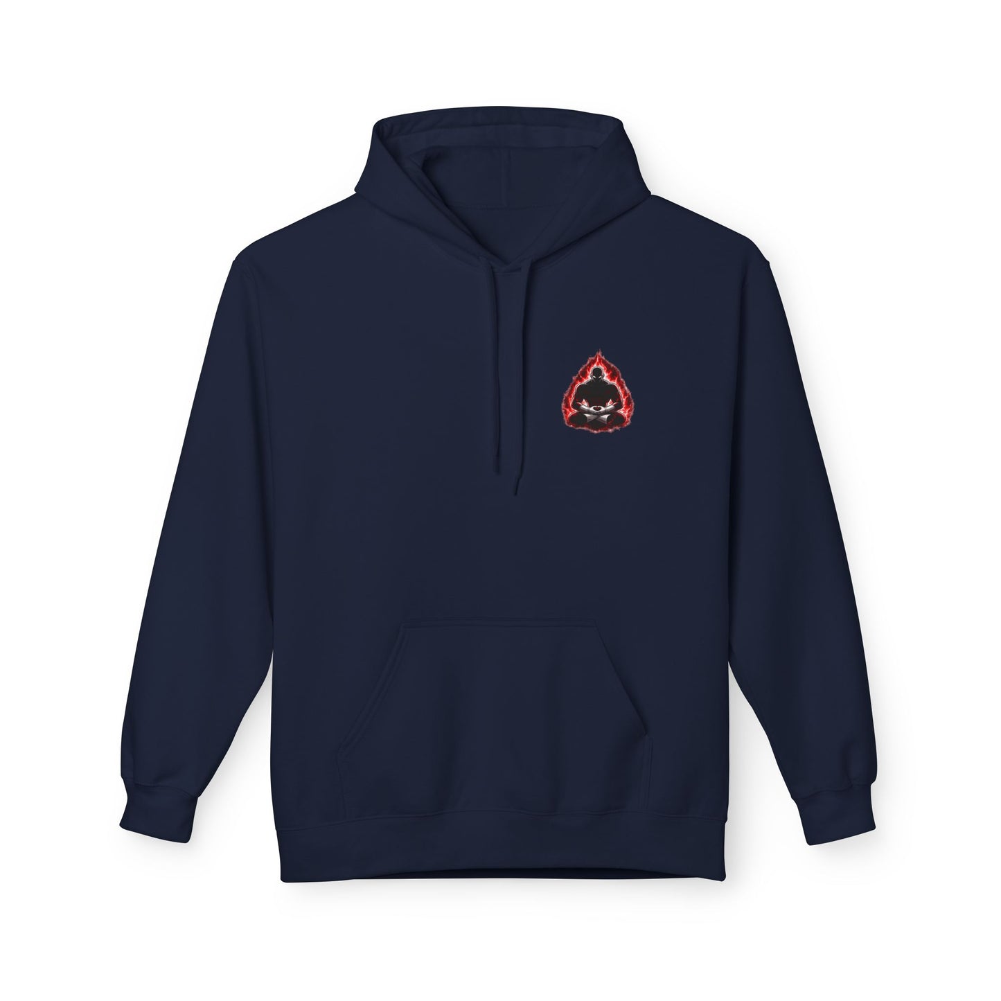 Anime Aura Warrior Hoodie | Fiery Mouth Front & Blue Energy Back