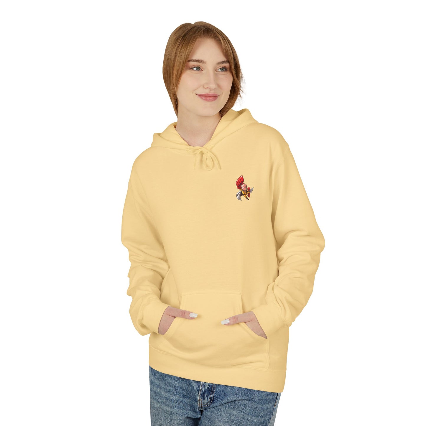 Hero Emblem Hoodie — Chibi Hero Mid-Punch Minimalist Anime Design