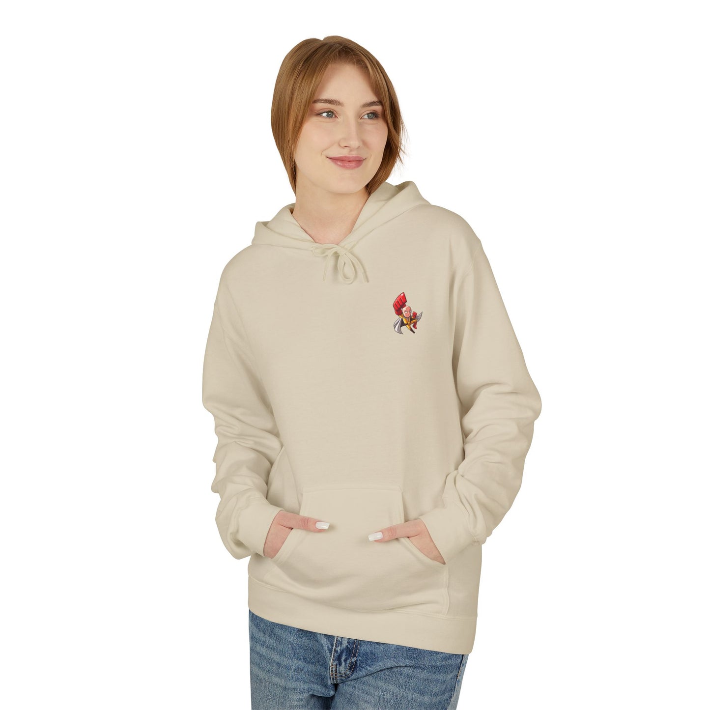 Hero Emblem Hoodie — Chibi Hero Mid-Punch Minimalist Anime Design