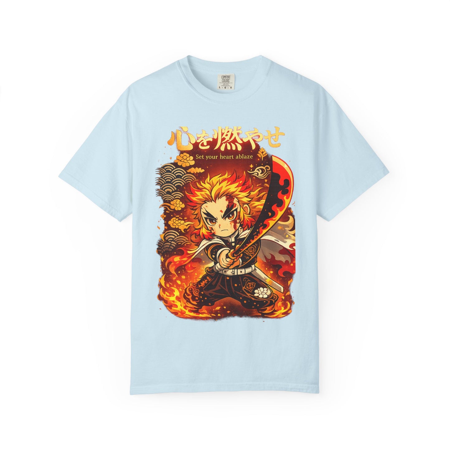 Anime Flame Warrior T-Shirt — 'Set Your Heart Ablaze' Graphic Tee