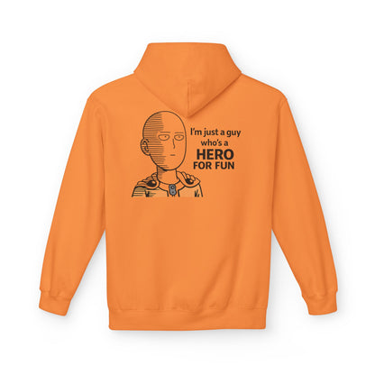 Hero Emblem Hoodie — Chibi Hero Mid-Punch Minimalist Anime Design