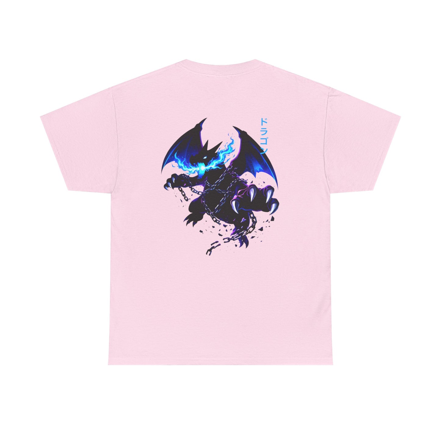 Dragon Graphic Tee — Blue Flame Kaiju Back Print T-Shirt