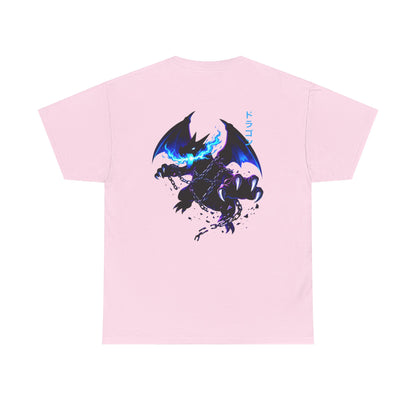 Dragon Graphic Tee — Blue Flame Kaiju Back Print T-Shirt