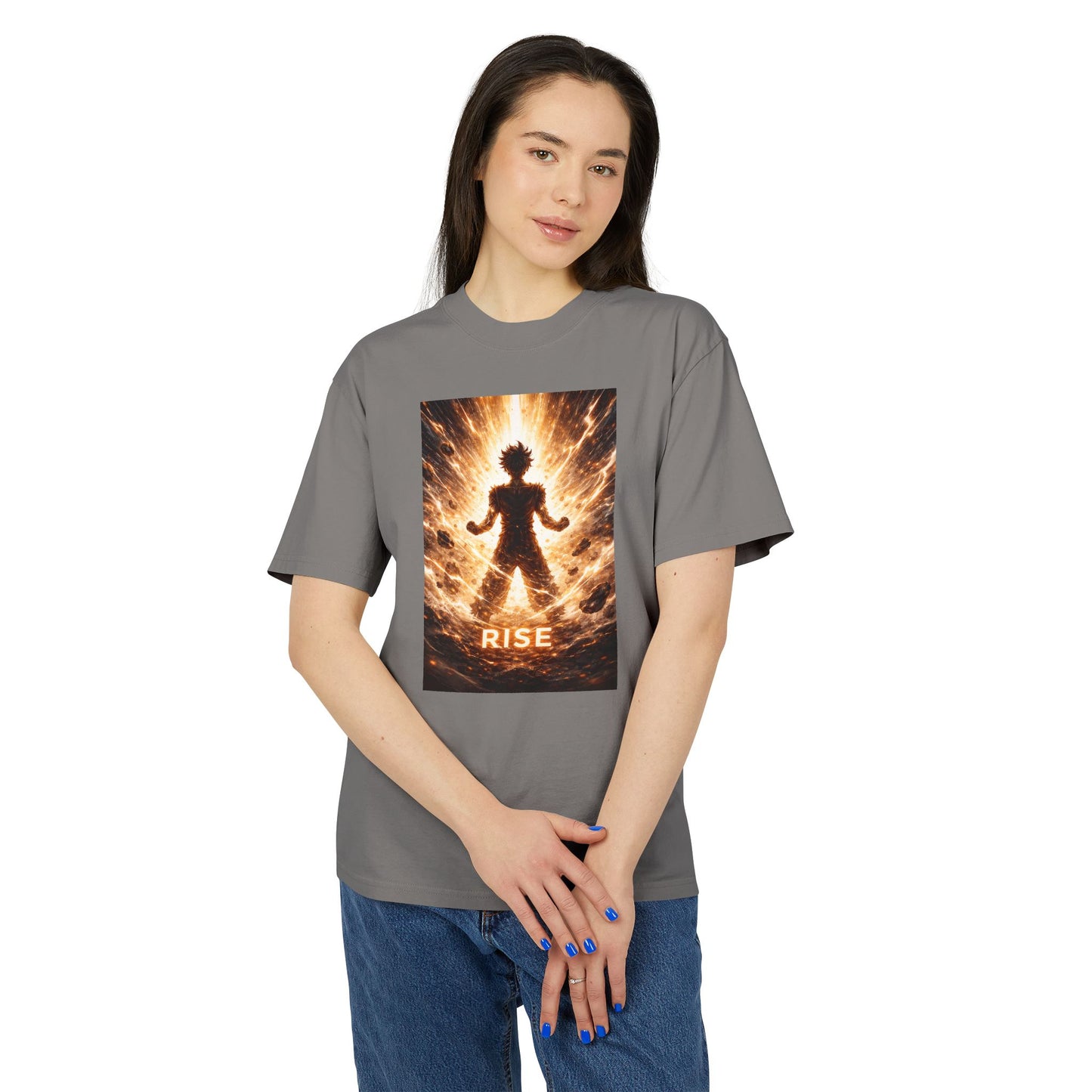 Rise silhouette, T-Shirt | Fiery energy graphic tee
