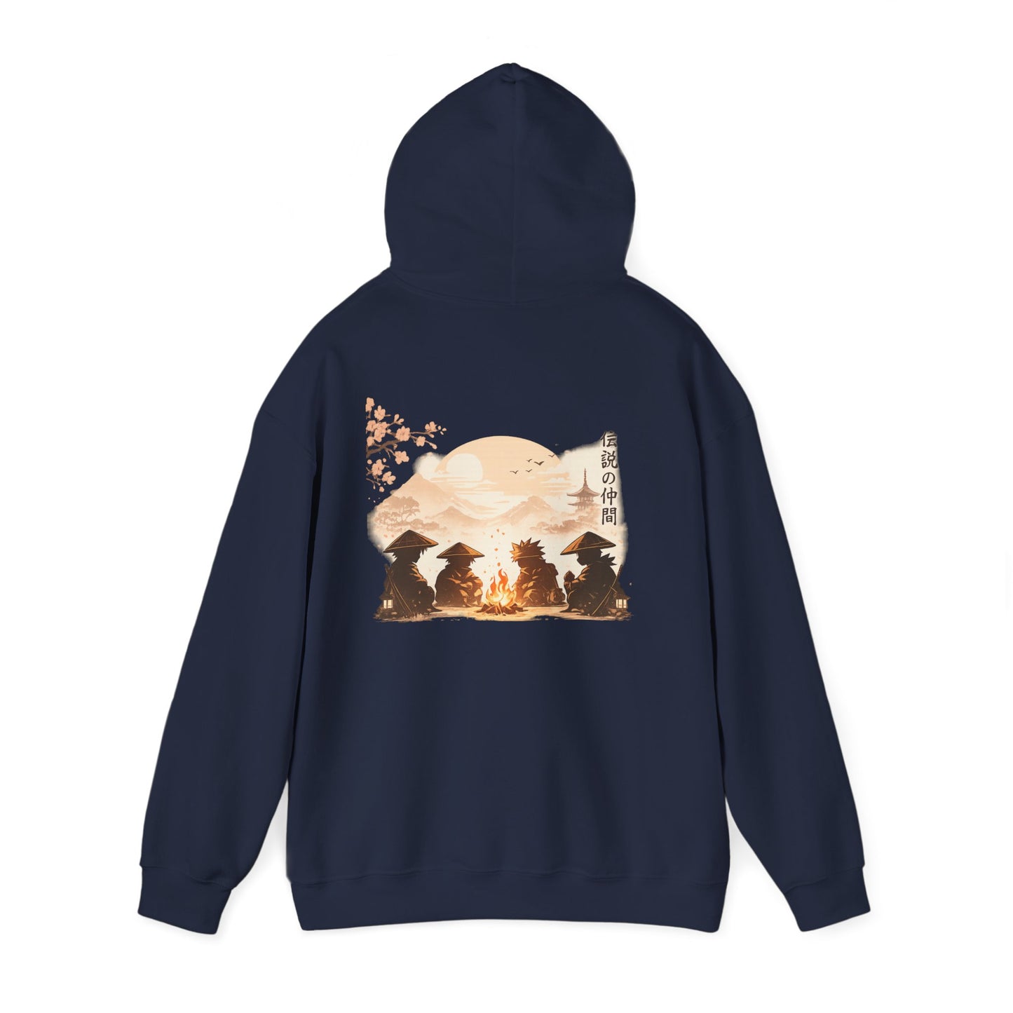Hoodie | Samurai Campfire Illustration Japanese Kanji Backprint