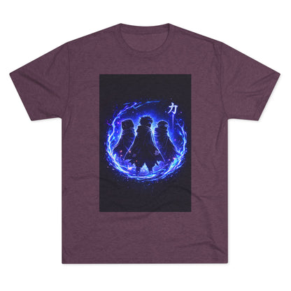 Anime Silhouette Crew Tee — Blue Flame Shinobi Design