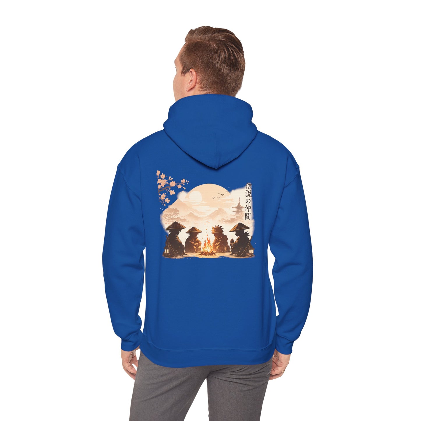 Hoodie | Samurai Campfire Illustration Japanese Kanji Backprint