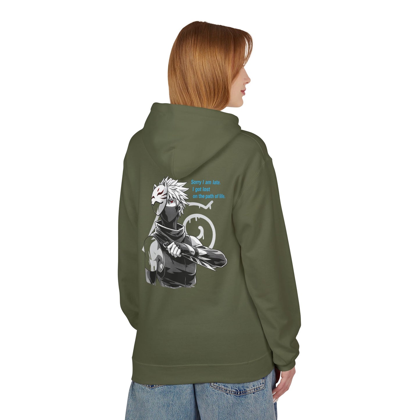Anime Masked Shinobi Hoodie — 'Every sin tells part of the path' Graphic Pullover