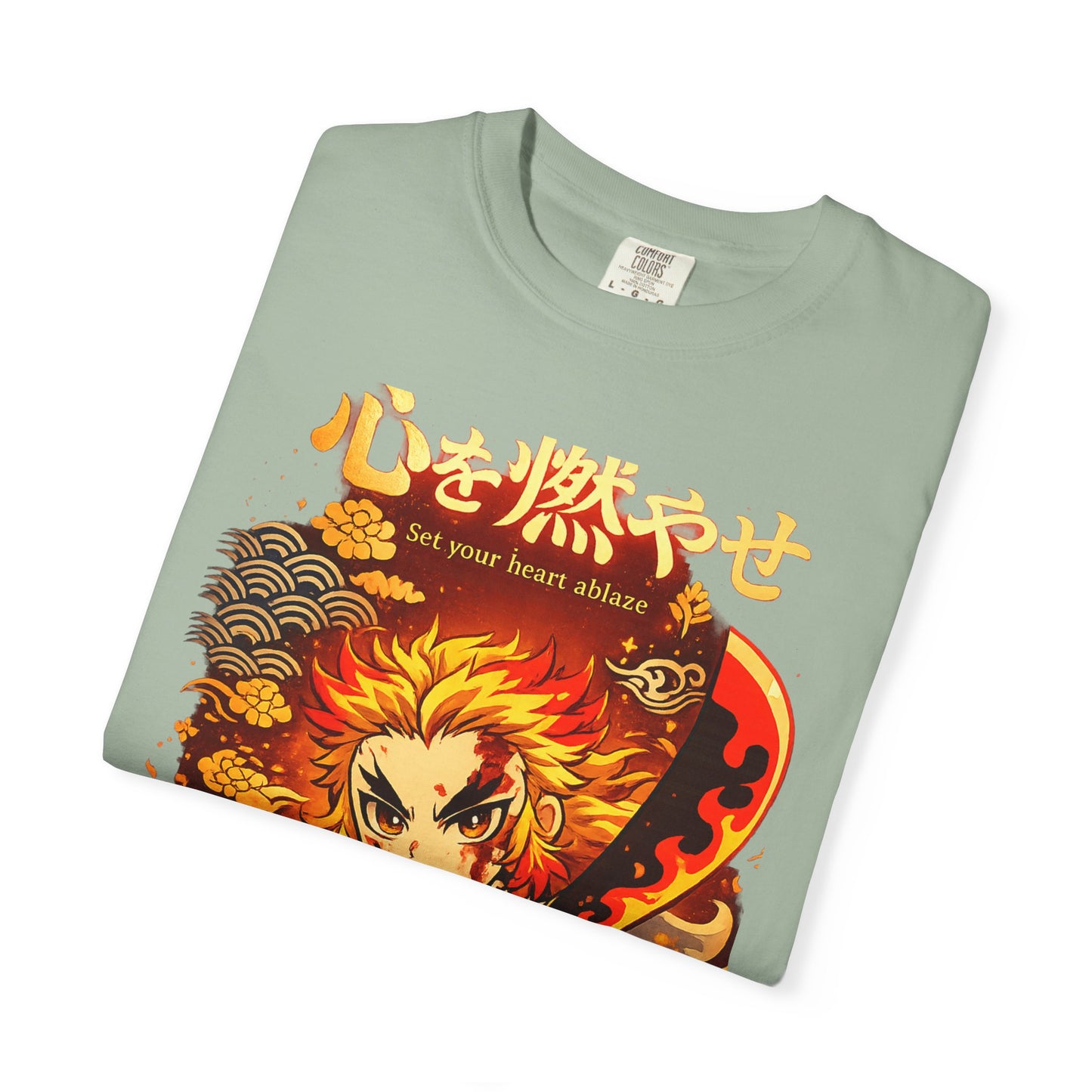 Anime Flame Warrior T-Shirt — 'Set Your Heart Ablaze' Graphic Tee
