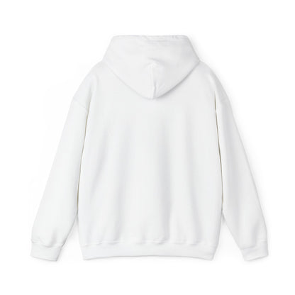 Control silhouette hoodie | person with glowing heart, angel wing brushstroke design