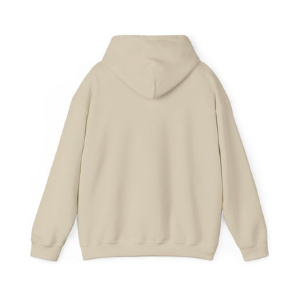 Control silhouette hoodie | person with glowing heart, angel wing brushstroke design