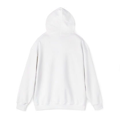 Control silhouette hoodie | person with glowing heart, angel wing brushstroke design