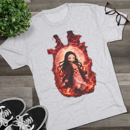 Nezuko Anime Demon Slayer Tee — Fiery Chibi Girl Graphic Shirt