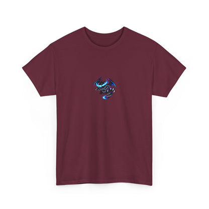 Dragon Graphic Tee — Blue Flame Kaiju Back Print T-Shirt