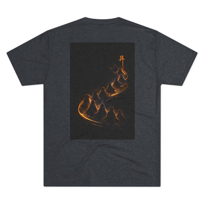 Ember Trail T‑Shirt — Fiery Mountain Silhouette Back Print