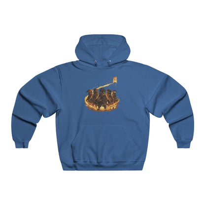 Penguin Family Campfire Hoodie — Cozy Winter Animal Crew Sweatshirt