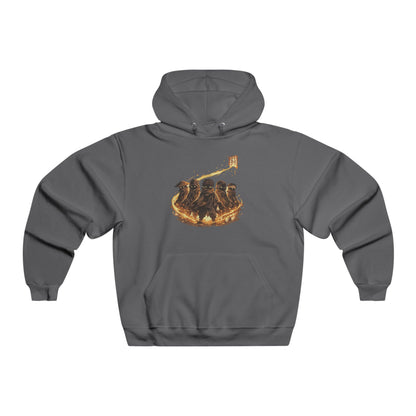 Penguin Family Campfire Hoodie — Cozy Winter Animal Crew Sweatshirt
