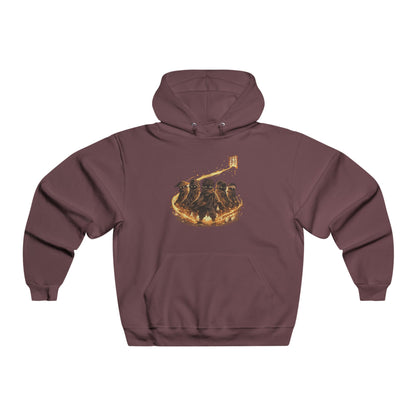 Penguin Family Campfire Hoodie — Cozy Winter Animal Crew Sweatshirt