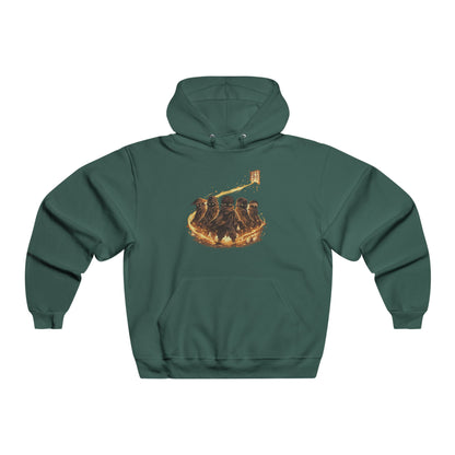 Penguin Family Campfire Hoodie — Cozy Winter Animal Crew Sweatshirt