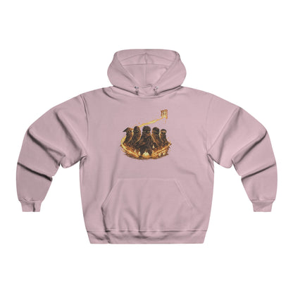Penguin Family Campfire Hoodie — Cozy Winter Animal Crew Sweatshirt