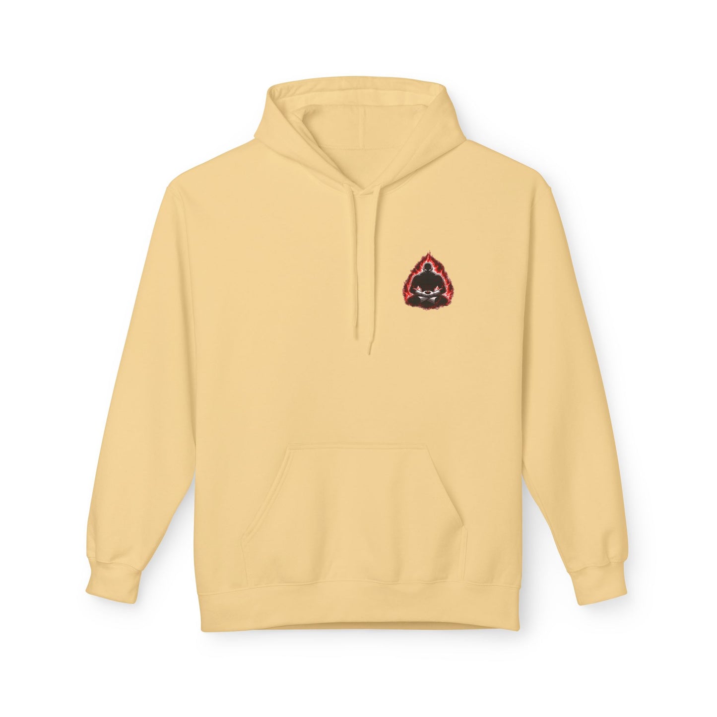 Anime Aura Warrior Hoodie | Fiery Mouth Front & Blue Energy Back
