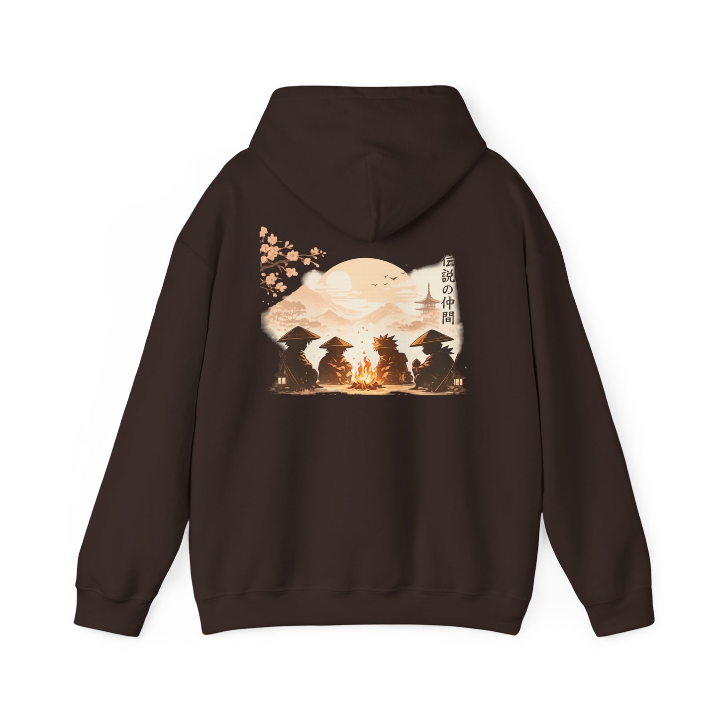 Hoodie | Samurai Campfire Illustration Japanese Kanji Backprint