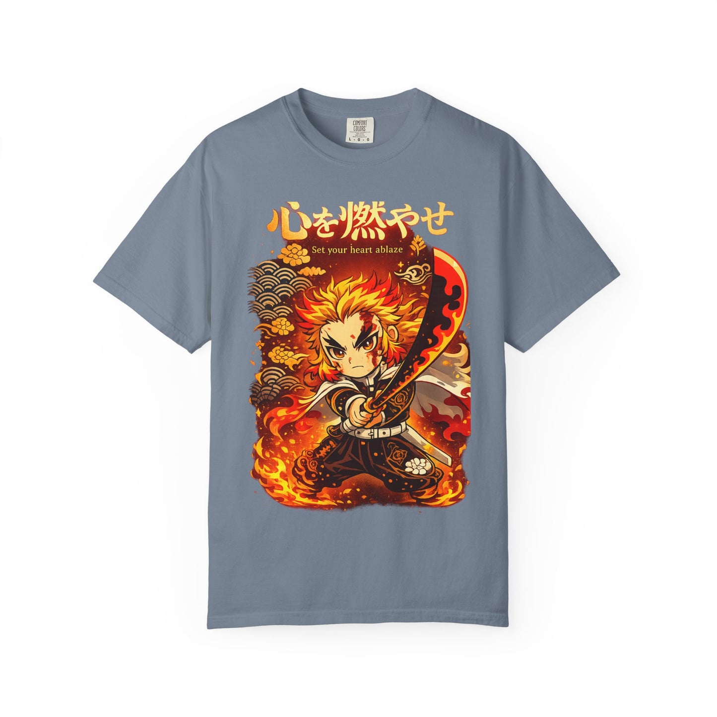 Anime Flame Warrior T-Shirt — 'Set Your Heart Ablaze' Graphic Tee