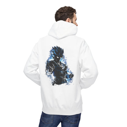 Anime Aura Warrior Hoodie | Fiery Mouth Front & Blue Energy Back