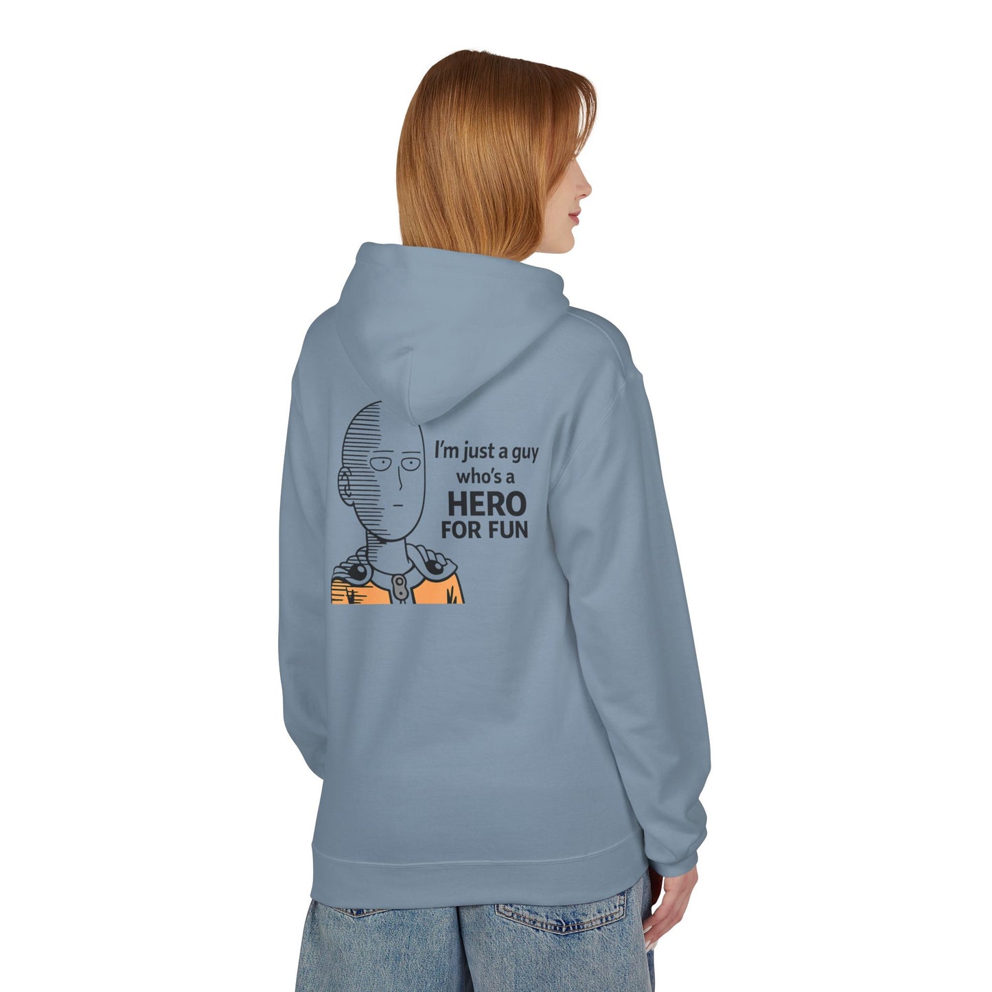 Hero Emblem Hoodie — Chibi Hero Mid-Punch Minimalist Anime Design