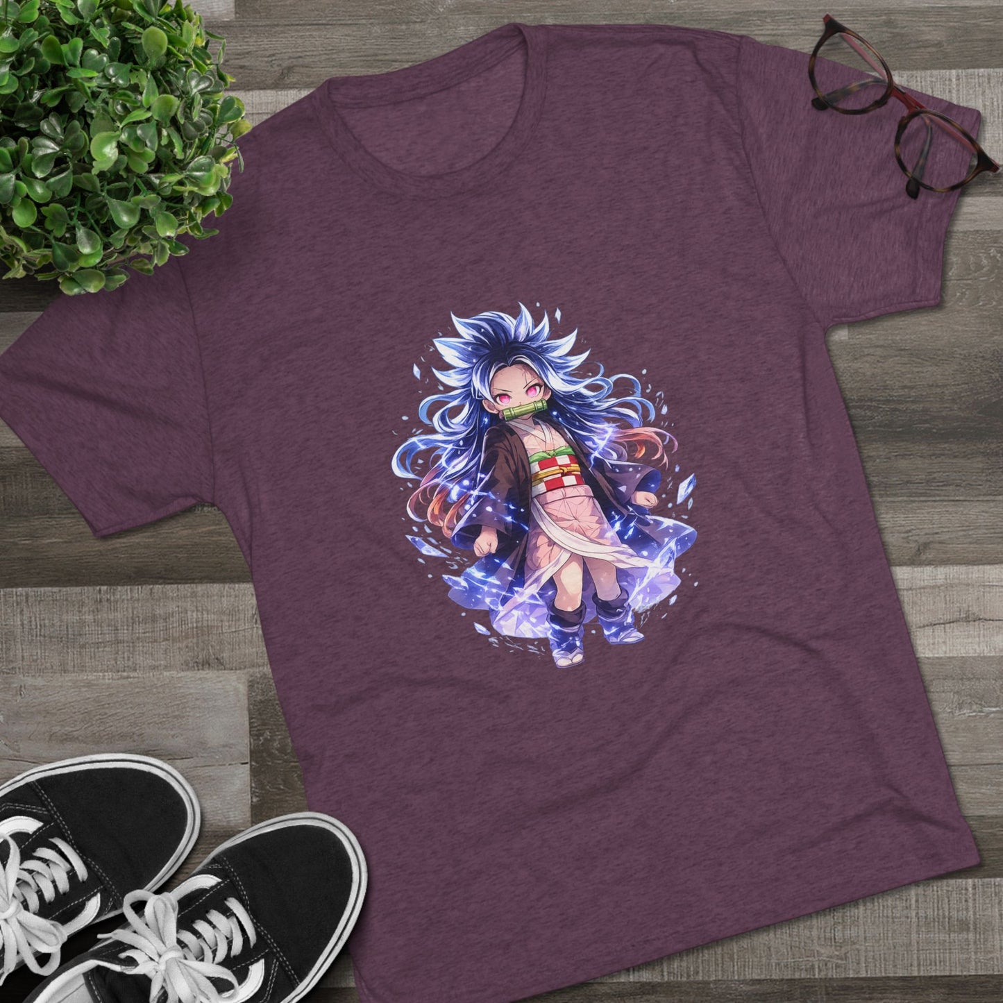 Anime Demon Girl T-Shirt — Cute Chibi Nezuko-Inspired Design