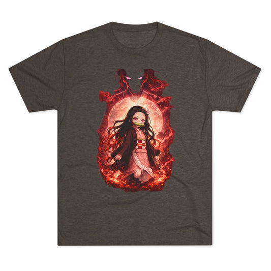 Nezuko Anime Demon Slayer Tee — Fiery Chibi Girl Graphic Shirt
