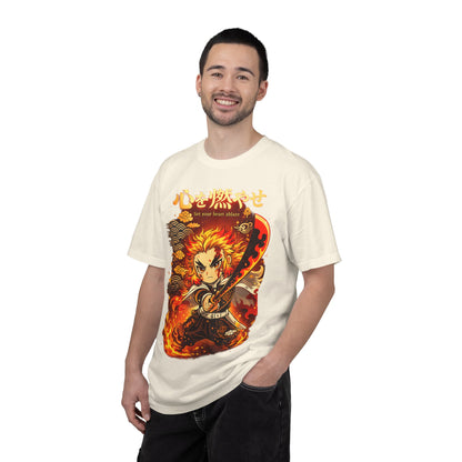 Anime Flame Warrior T-Shirt — 'Set Your Heart Ablaze' Graphic Tee