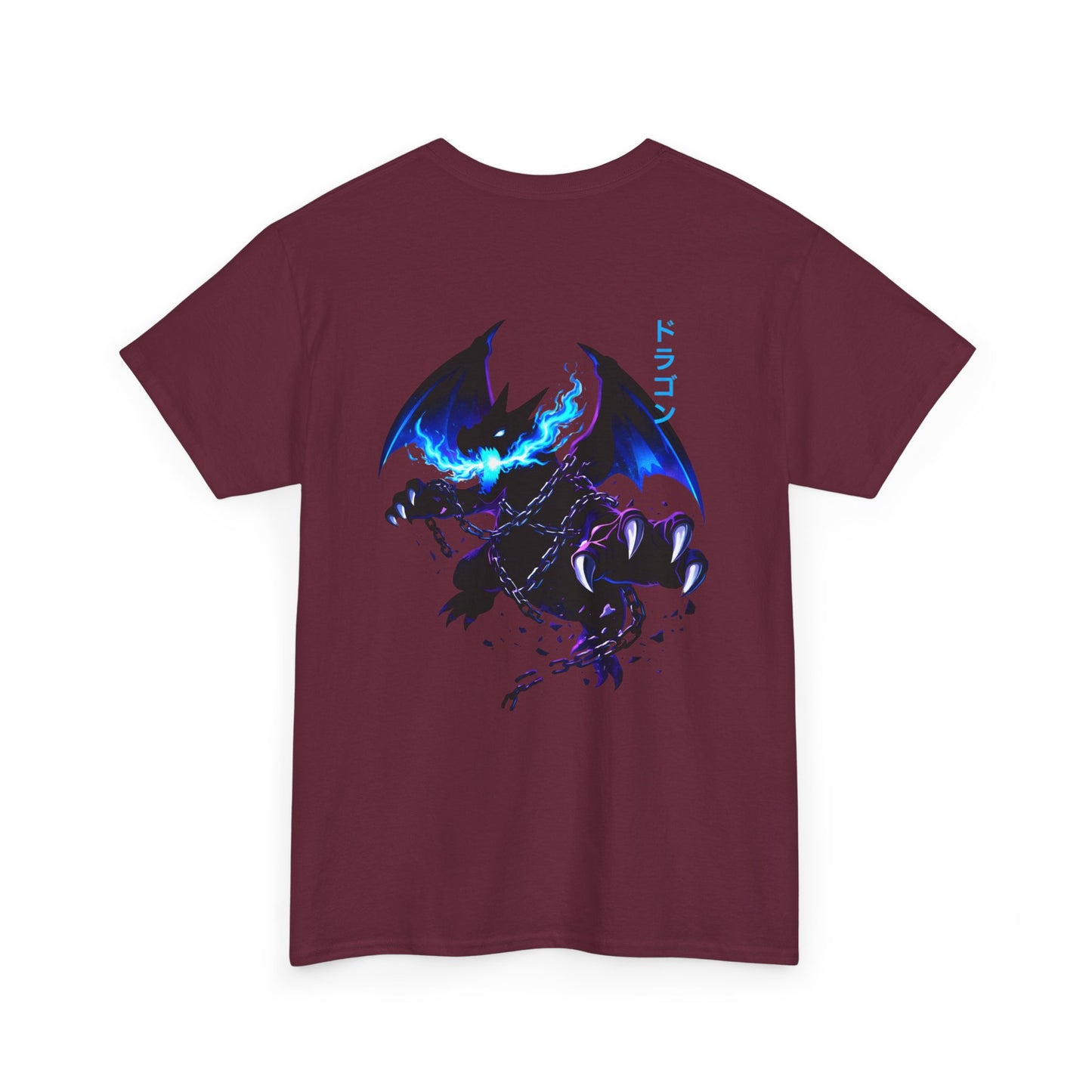Dragon Graphic Tee — Blue Flame Kaiju Back Print T-Shirt