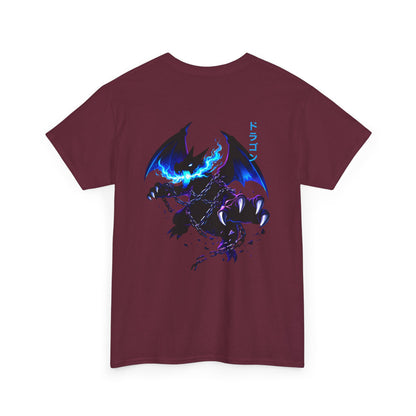 Dragon Graphic Tee — Blue Flame Kaiju Back Print T-Shirt