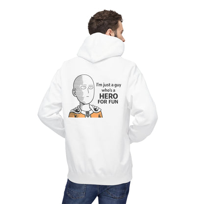 Hero Emblem Hoodie — Chibi Hero Mid-Punch Minimalist Anime Design