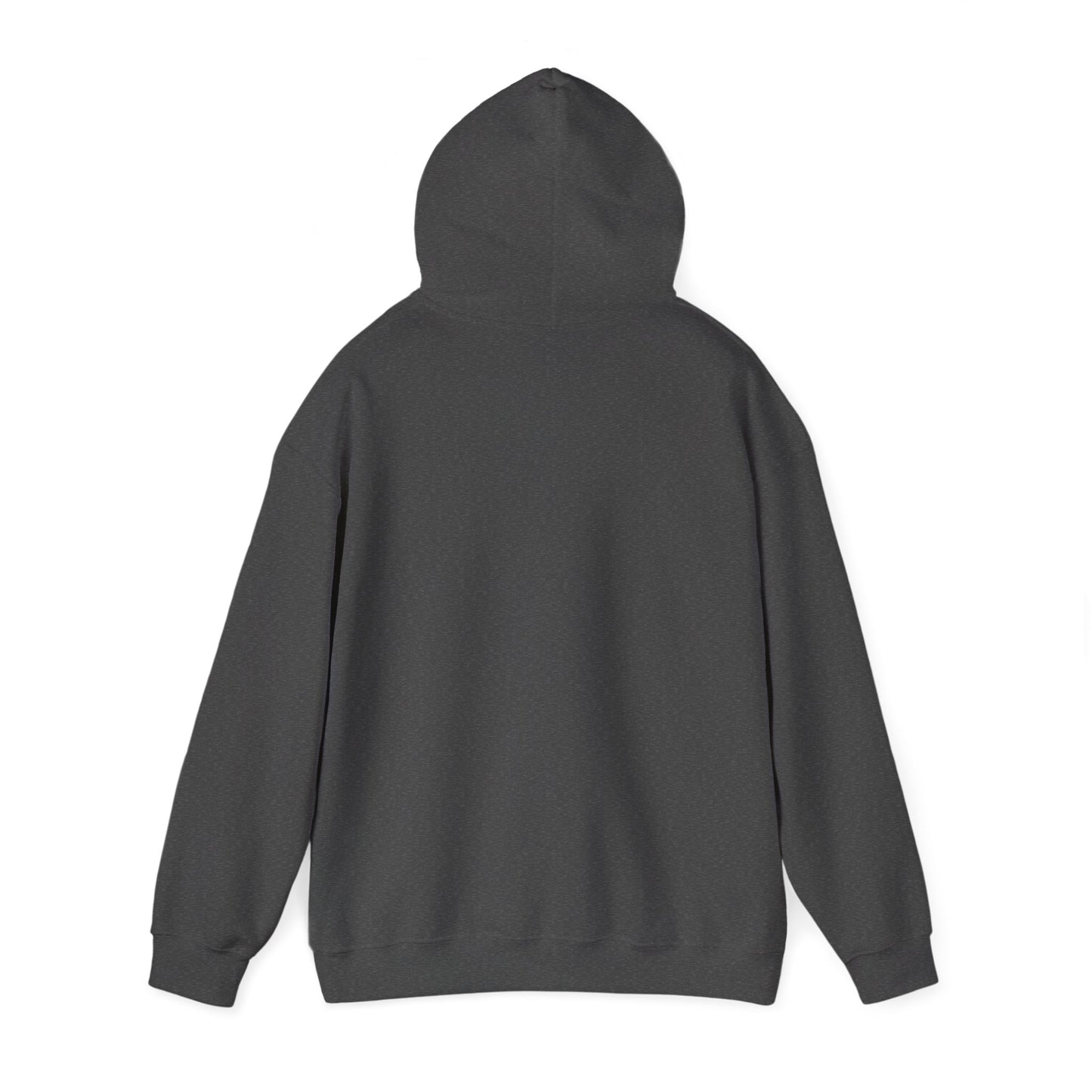 Control silhouette hoodie | person with glowing heart, angel wing brushstroke design