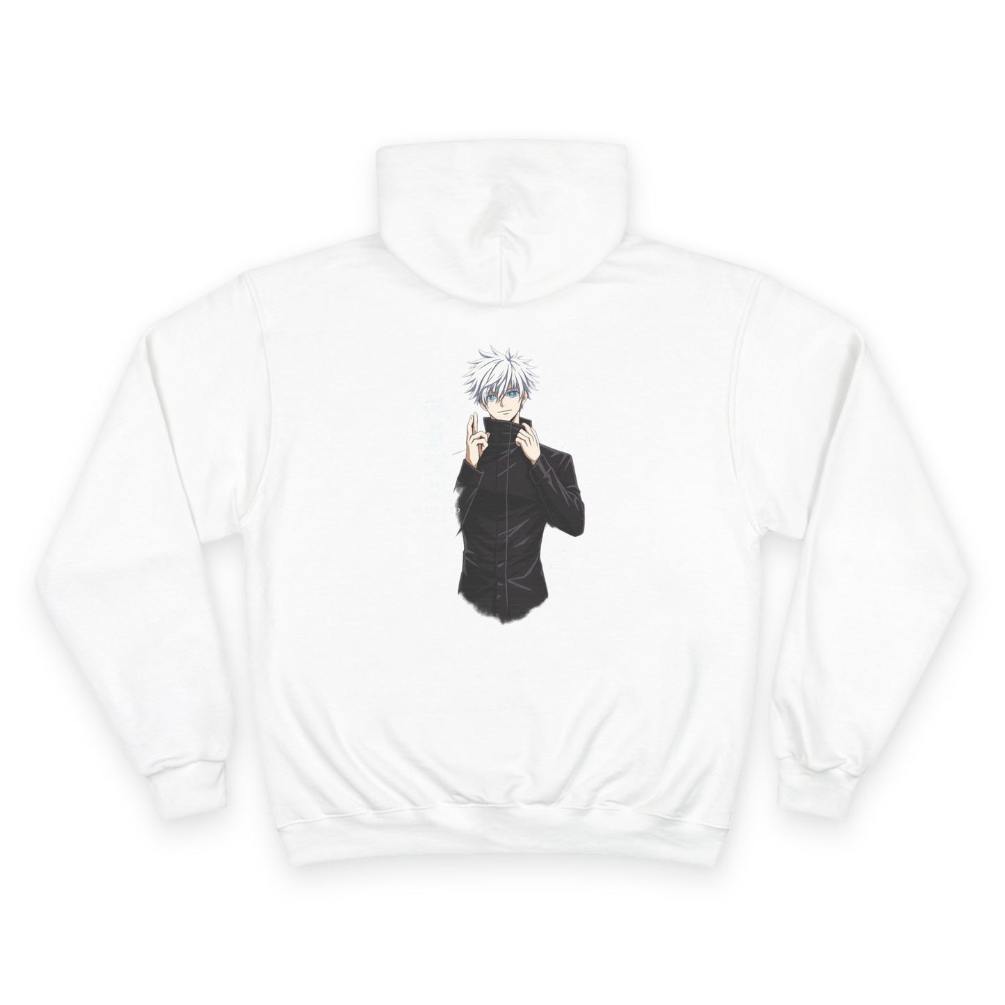 Anime Character Hoodie — Minimal White Champion-Style Sweatshirt