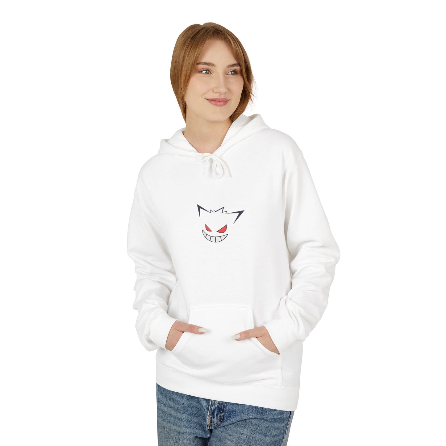 Horror Cat Hoodie — Japanese Kanji Dark Forest Graphic Pullover