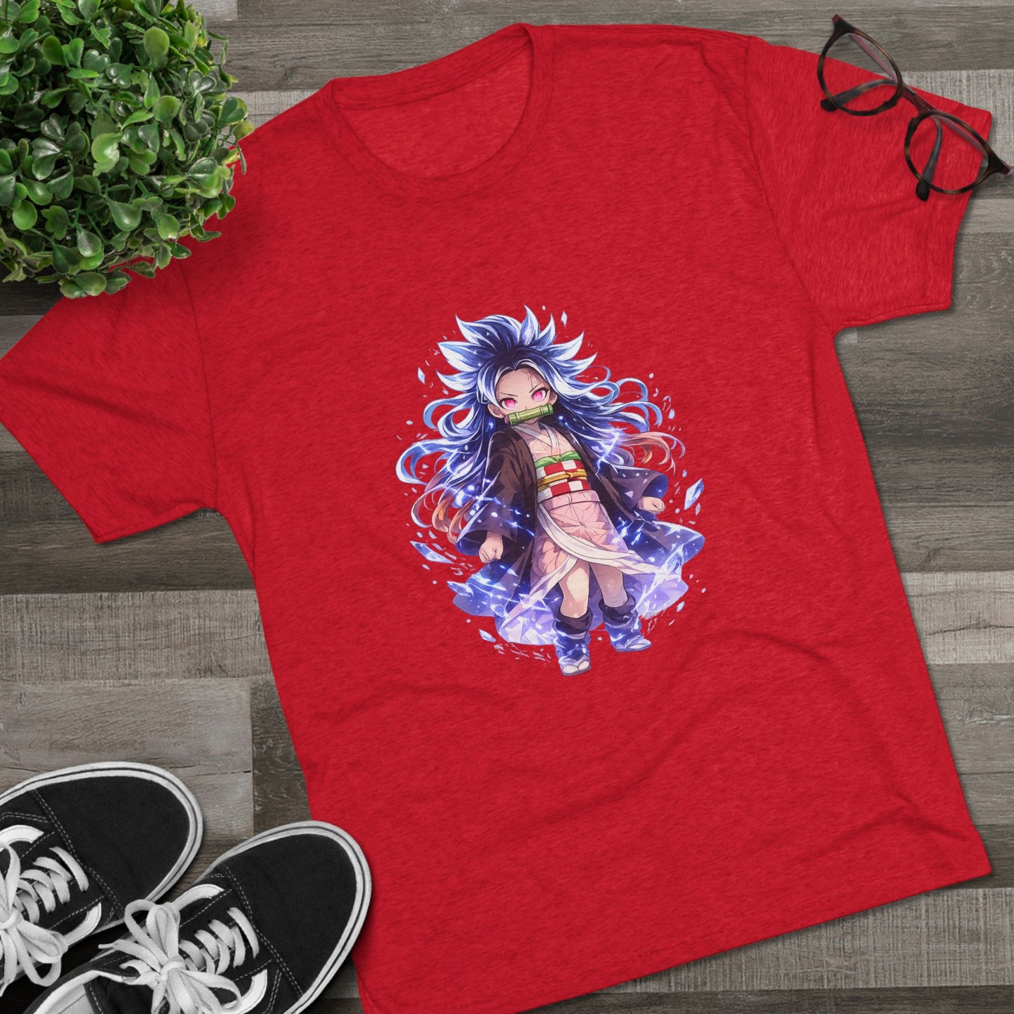 Anime Demon Girl T-Shirt — Cute Chibi Nezuko-Inspired Design