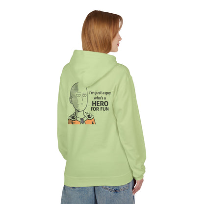 Hero Emblem Hoodie — Chibi Hero Mid-Punch Minimalist Anime Design
