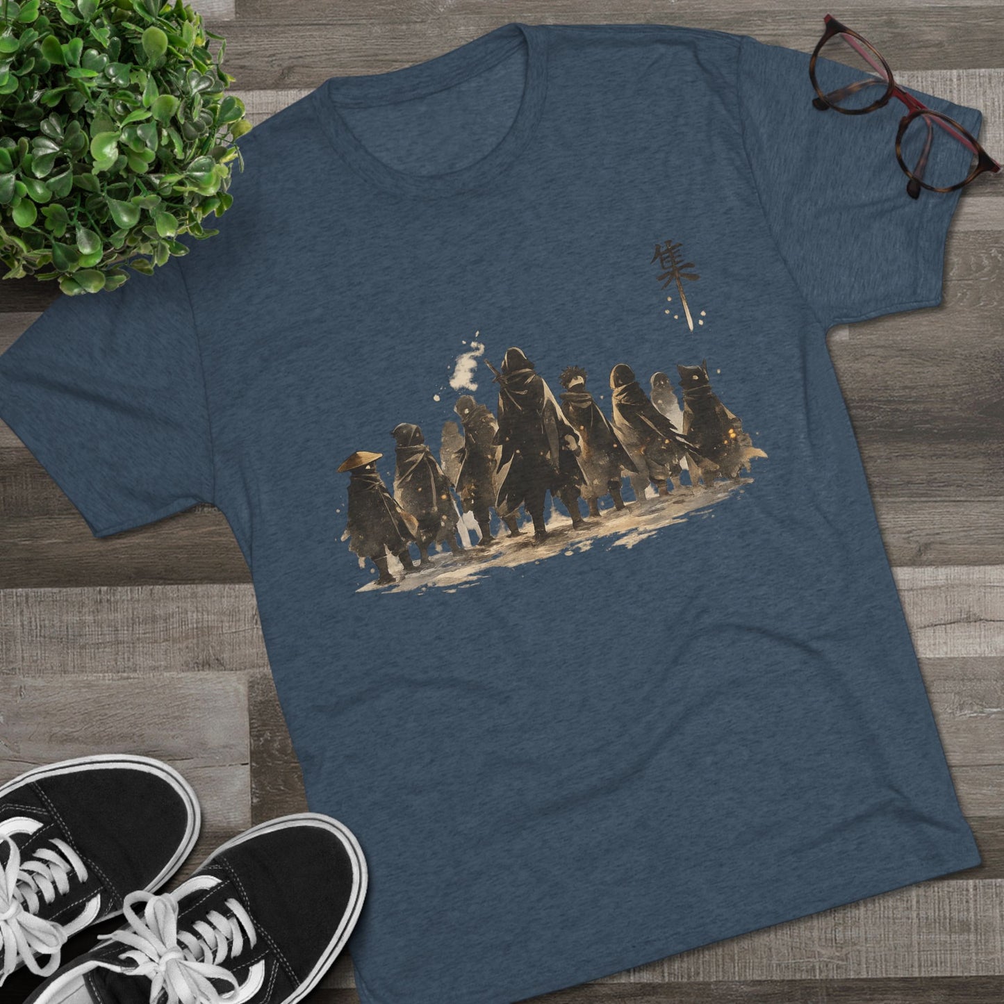 Samurai Squad Graphic Tee — Japanese Warrior Silhouette T-Shirt