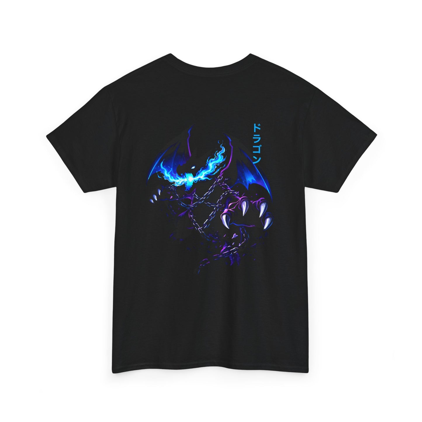 Dragon Graphic Tee — Blue Flame Kaiju Back Print T-Shirt