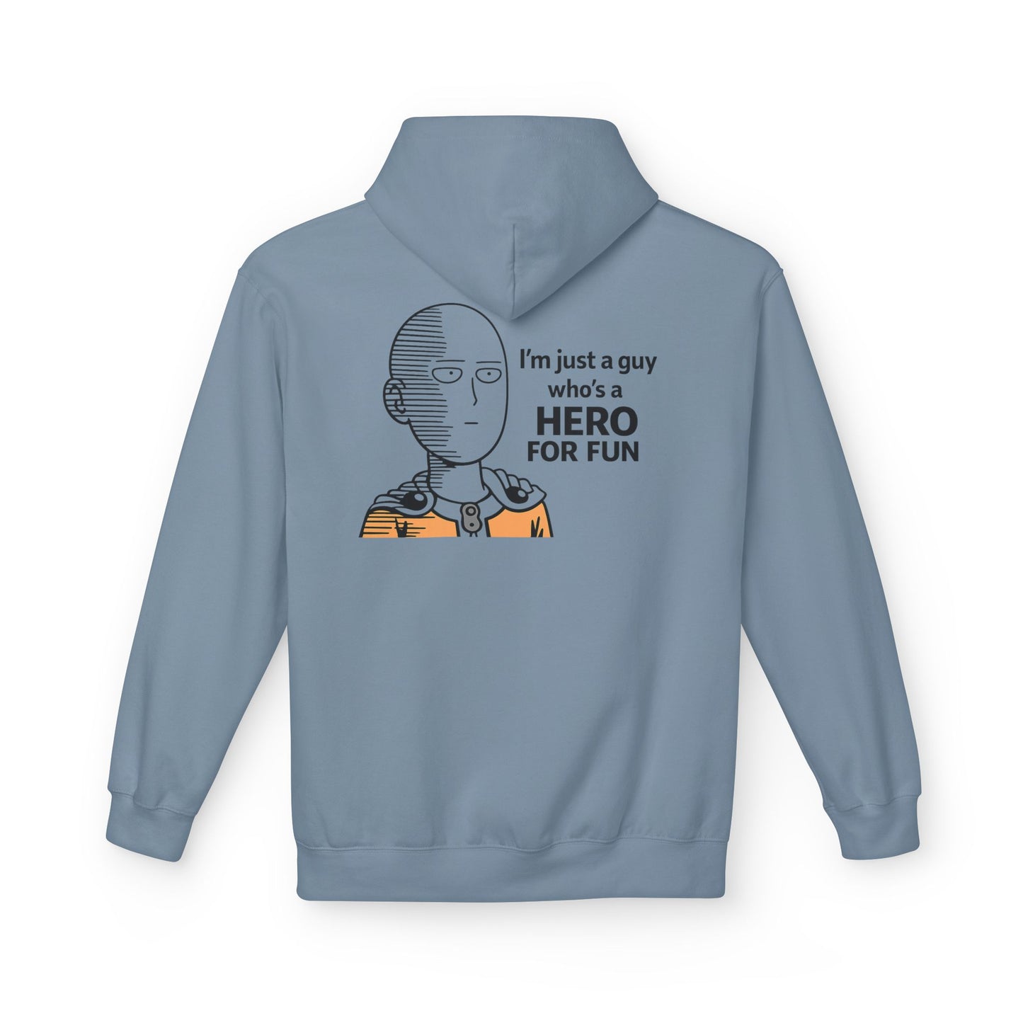 Hero Emblem Hoodie — Chibi Hero Mid-Punch Minimalist Anime Design