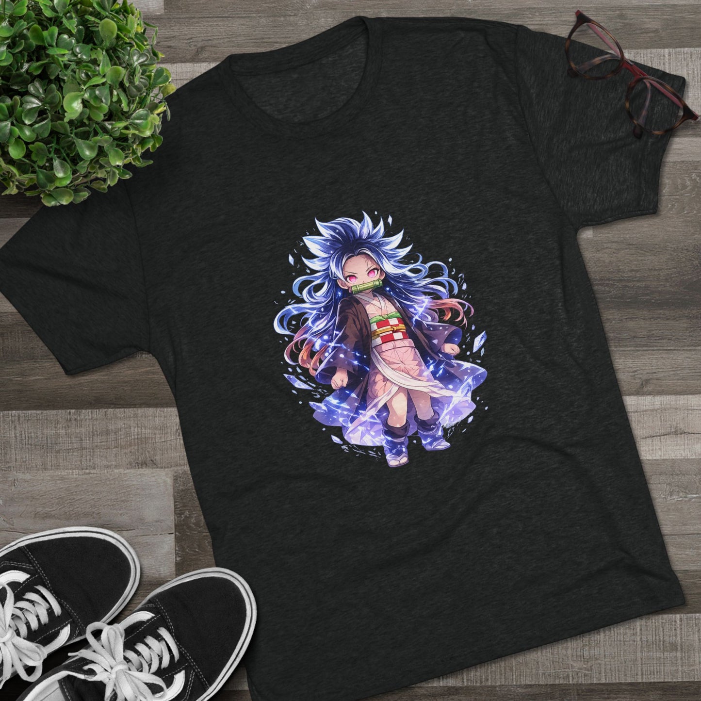 Anime Demon Girl T-Shirt — Cute Chibi Nezuko-Inspired Design
