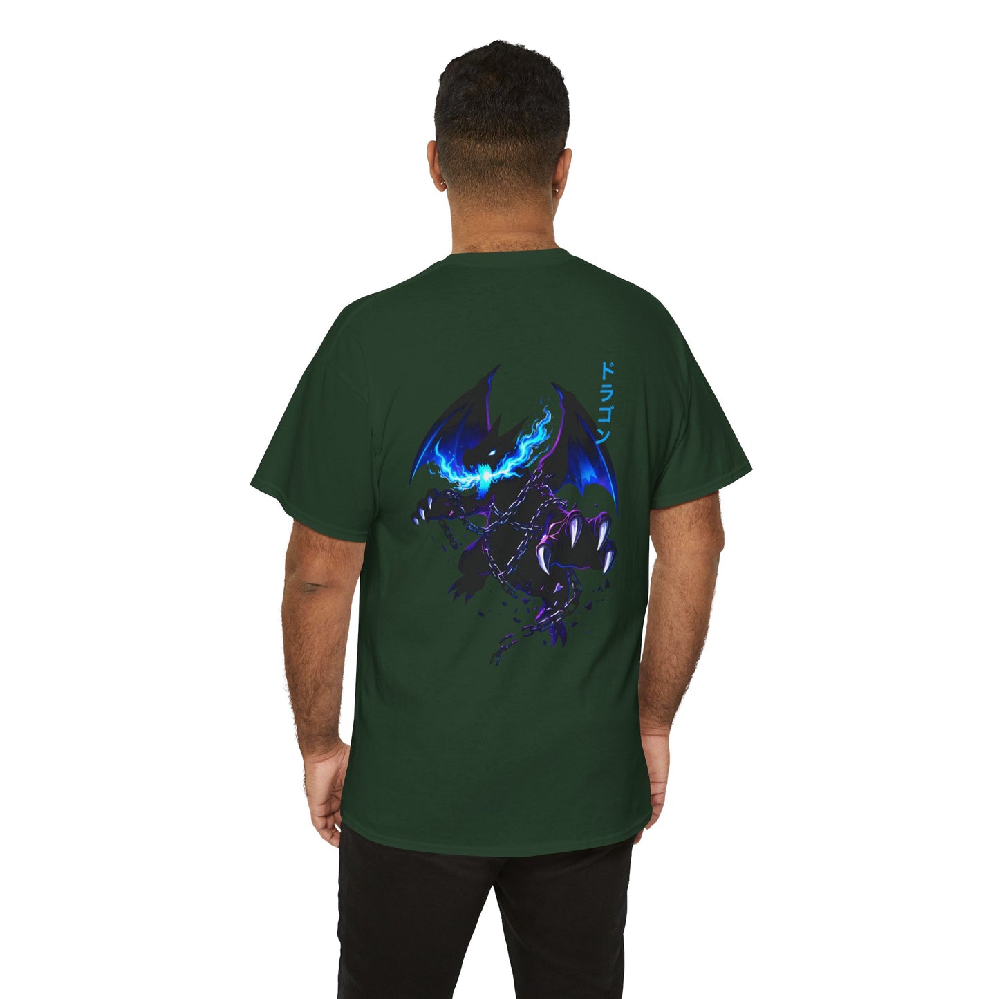 Dragon Graphic Tee — Blue Flame Kaiju Back Print T-Shirt